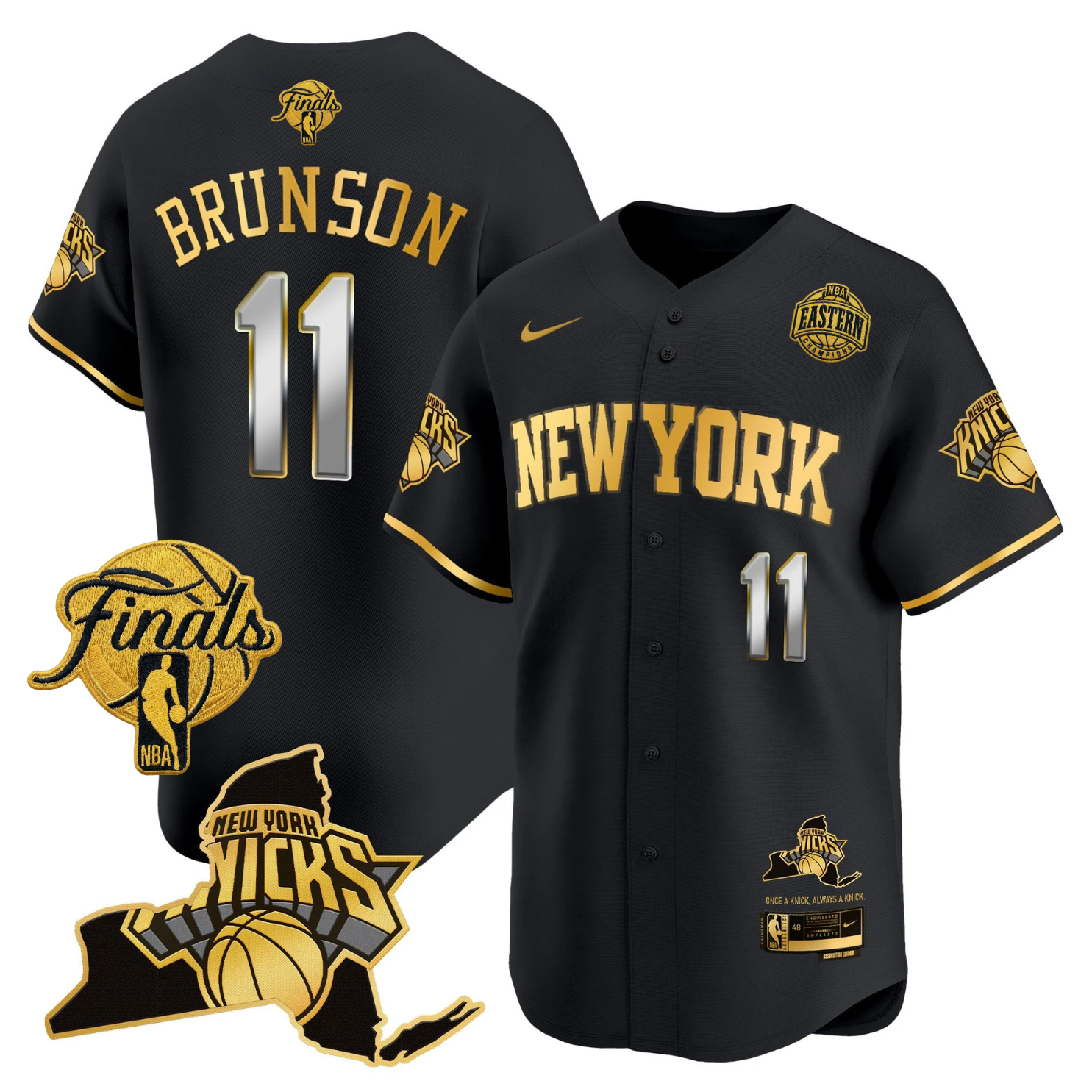 NYK 2026 Finals Vapor Baseball Gold Jersey V2 - Stitched