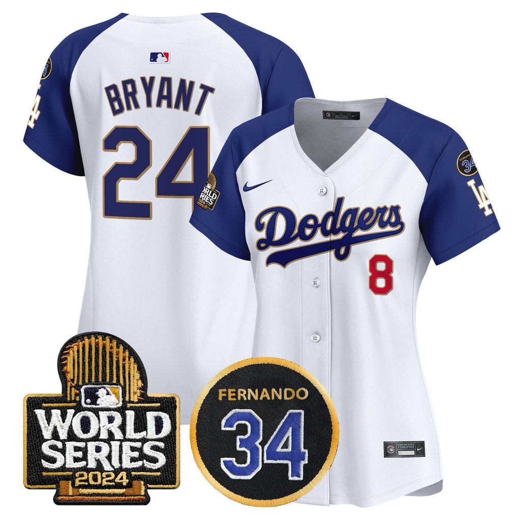Women's Dodgers Fernando Memorial & 2024 World Series Patch Vapor Premier Limited Jersey - Stitched