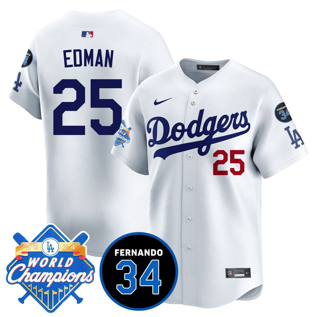 LA Dodgers - World Series Champions 2024/Fernando Valenzuela Memorial Jersey - Stitched