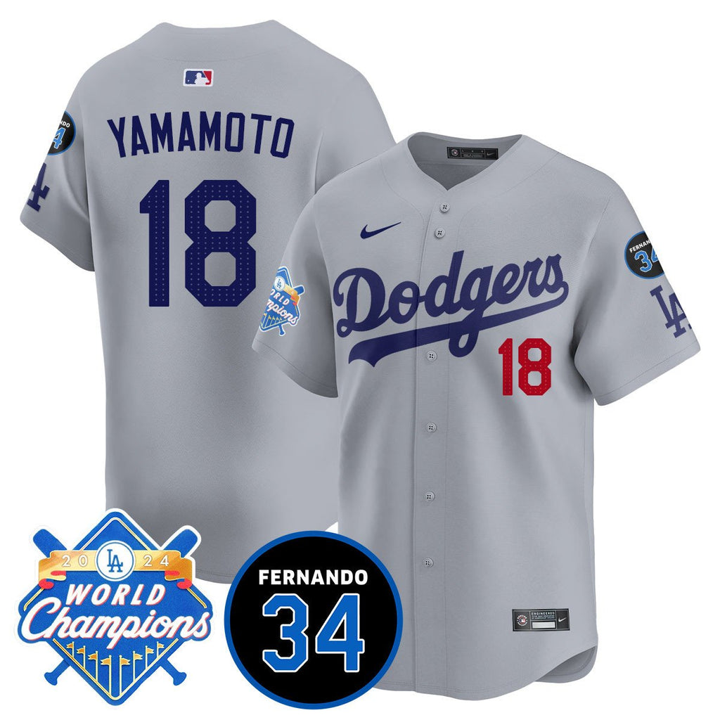 LA Dodgers - World Series Champions 2024/Fernando Valenzuela Memorial Jersey - Stitched