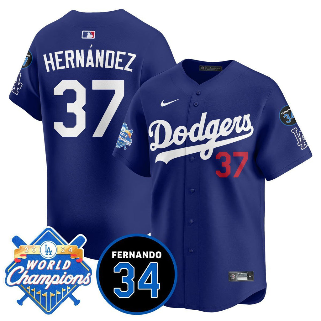 LA Dodgers - World Series Champions 2024/Fernando Valenzuela Memorial Jersey - Stitched