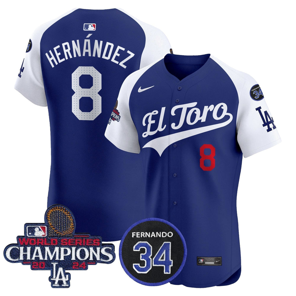 Dodgers El Toro 2024 World Series Champions Patch Vapor Premier Elite Jersey - Stitched