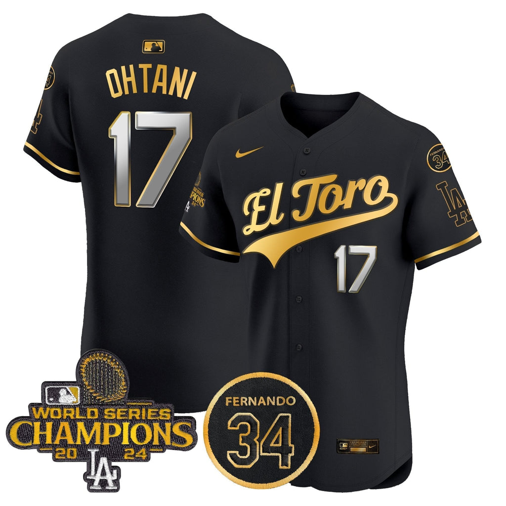 Dodgers El Toro 2024 World Series Champions Patch Vapor Premier Elite Jersey - Stitched