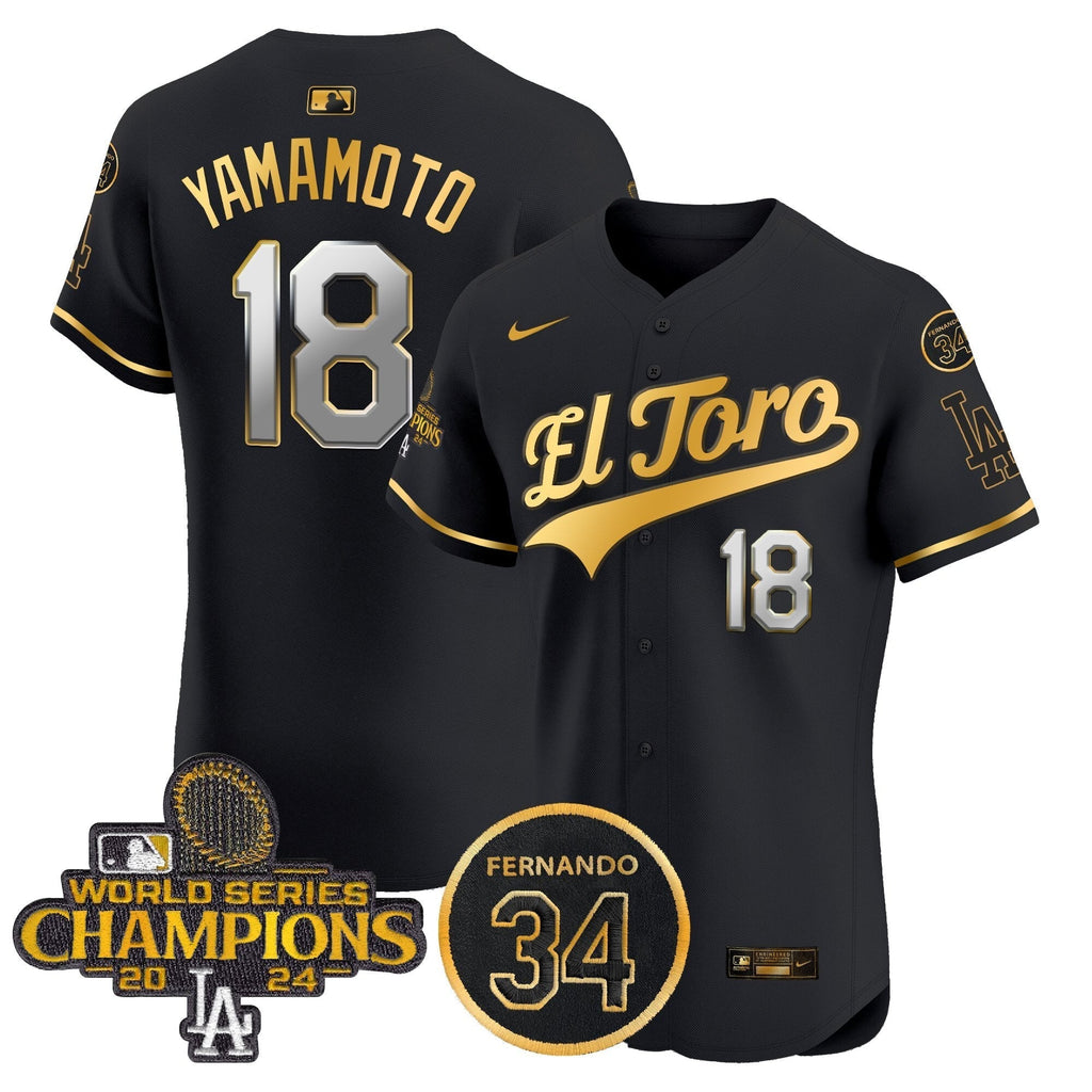 Dodgers El Toro 2024 World Series Champions Patch Vapor Premier Elite Jersey - Stitched