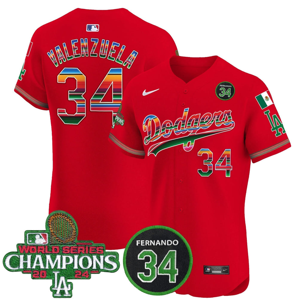 Dodgers Mexico 2024 World Series Champions Vapor Premier Elite Jersey V2 - Stitched