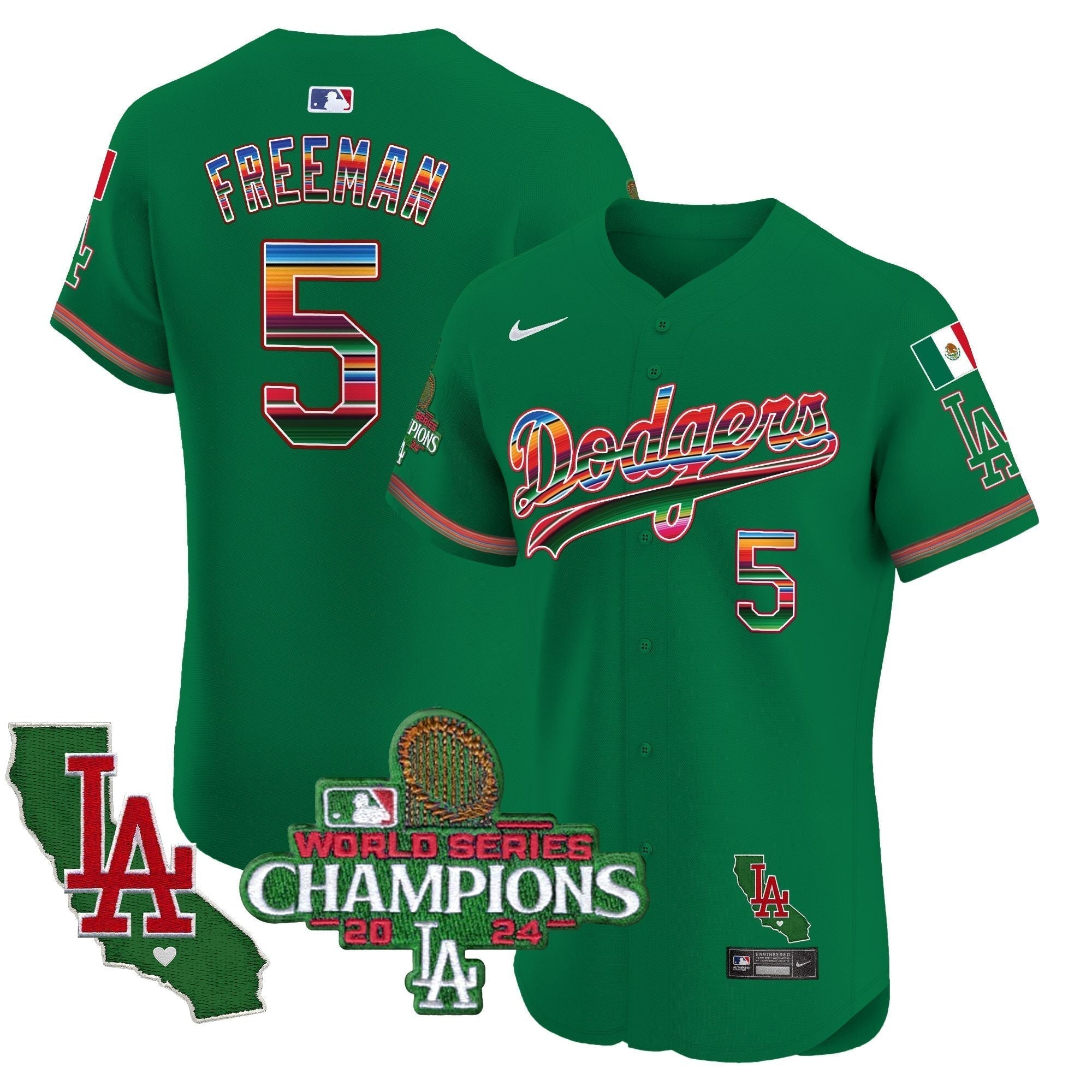 Dodgers Mexico 2024 World Series Champions Vapor Premier Elite Jersey - Stitched