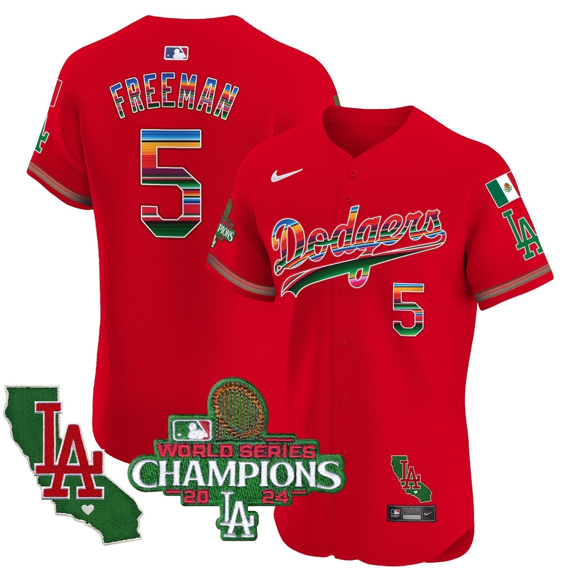 Dodgers Mexico 2024 World Series Champions Vapor Premier Elite Jersey - Stitched