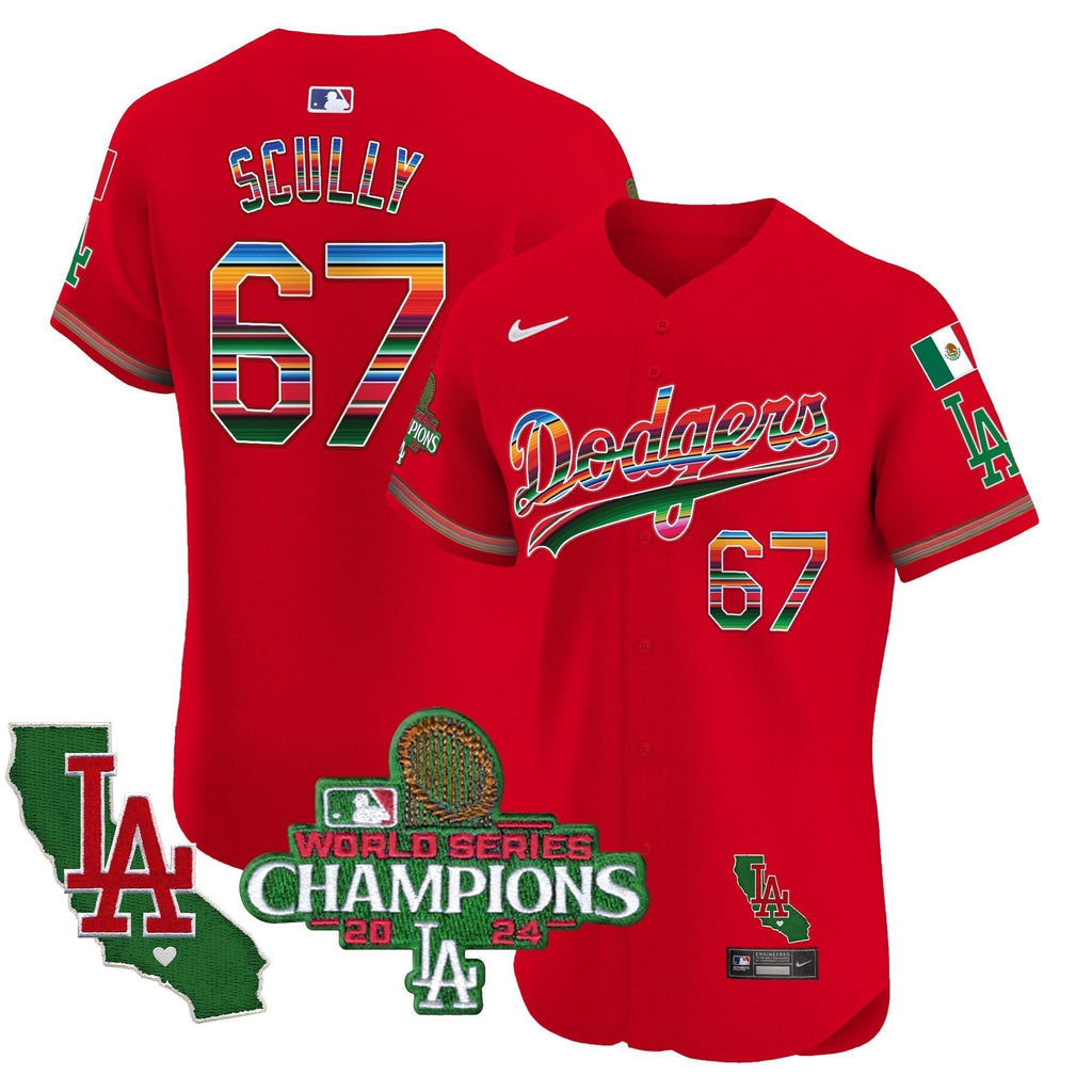 Dodgers Mexico 2024 World Series Champions Vapor Premier Elite Jersey - Stitched