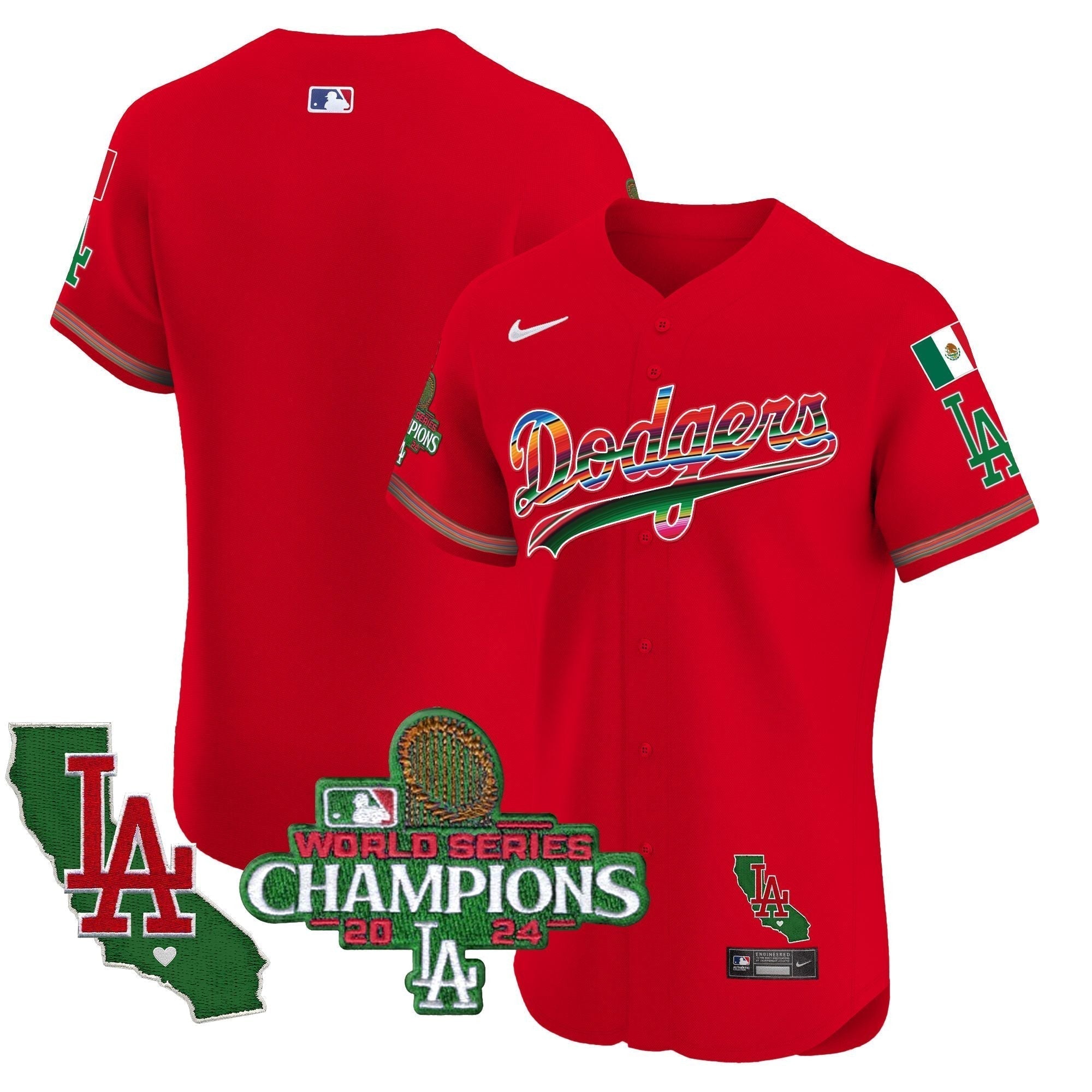 Dodgers Mexico 2024 World Series Champions Vapor Premier Elite Jersey - Stitched