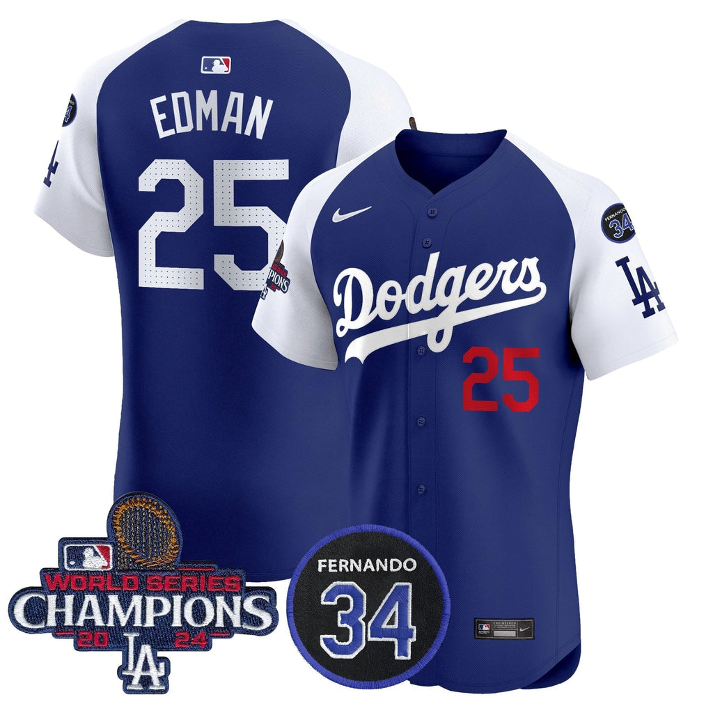 Dodgers 2024 World Series Champions Patch Vapor Premier Elite Jersey V2 - Stitched