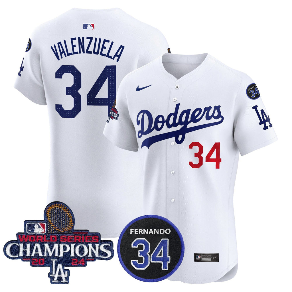 Dodgers 2024 World Series Champions Patch Vapor Premier Elite Jersey V2 - Stitched