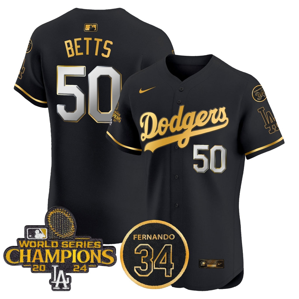Dodgers 2024 World Series Champions Patch Vapor Premier Elite Jersey V2 - Stitched