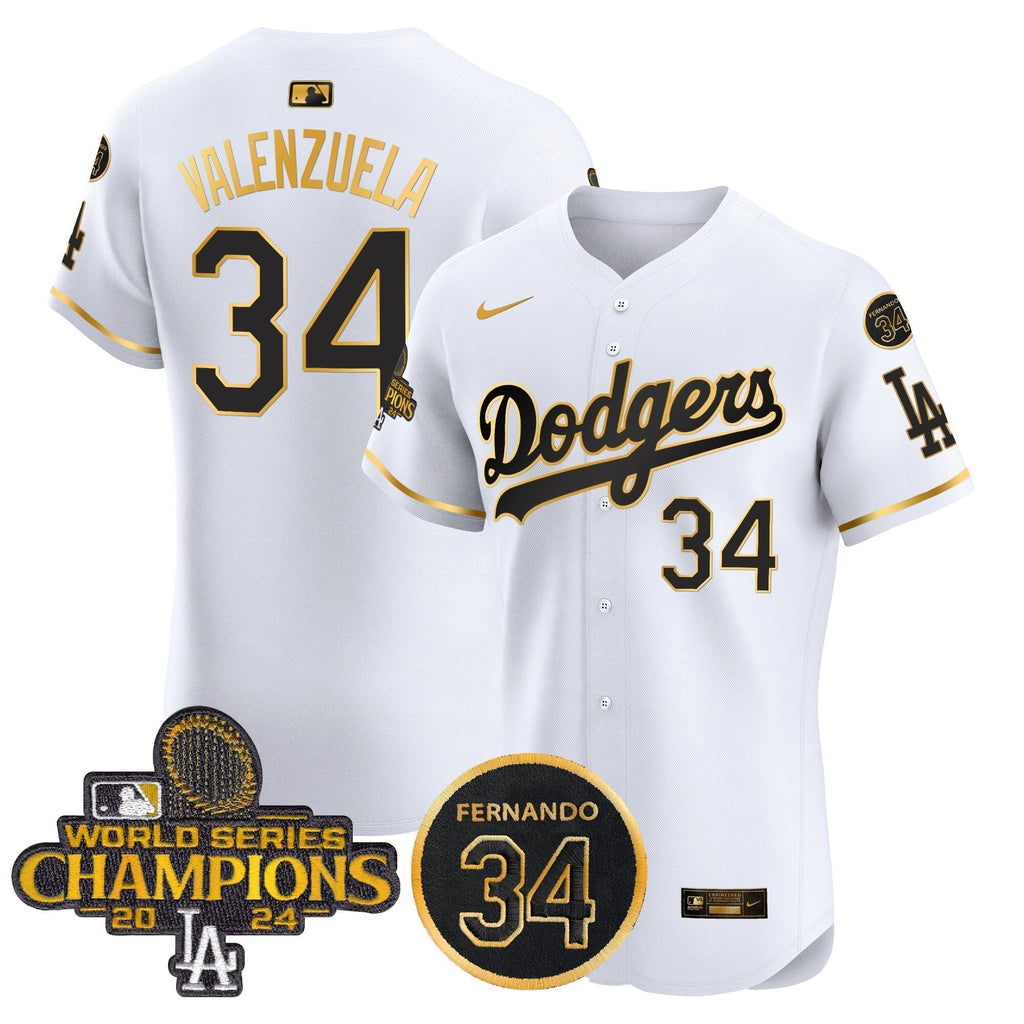 Dodgers 2024 World Series Champions Patch Vapor Premier Elite Jersey V2 - Stitched