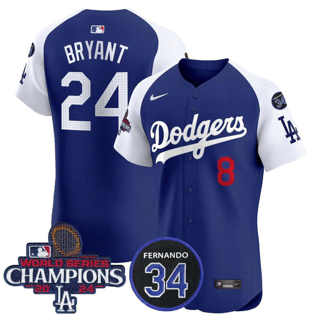 Dodgers 2024 World Series Champions Patch Vapor Premier Elite Jersey V2 - Stitched