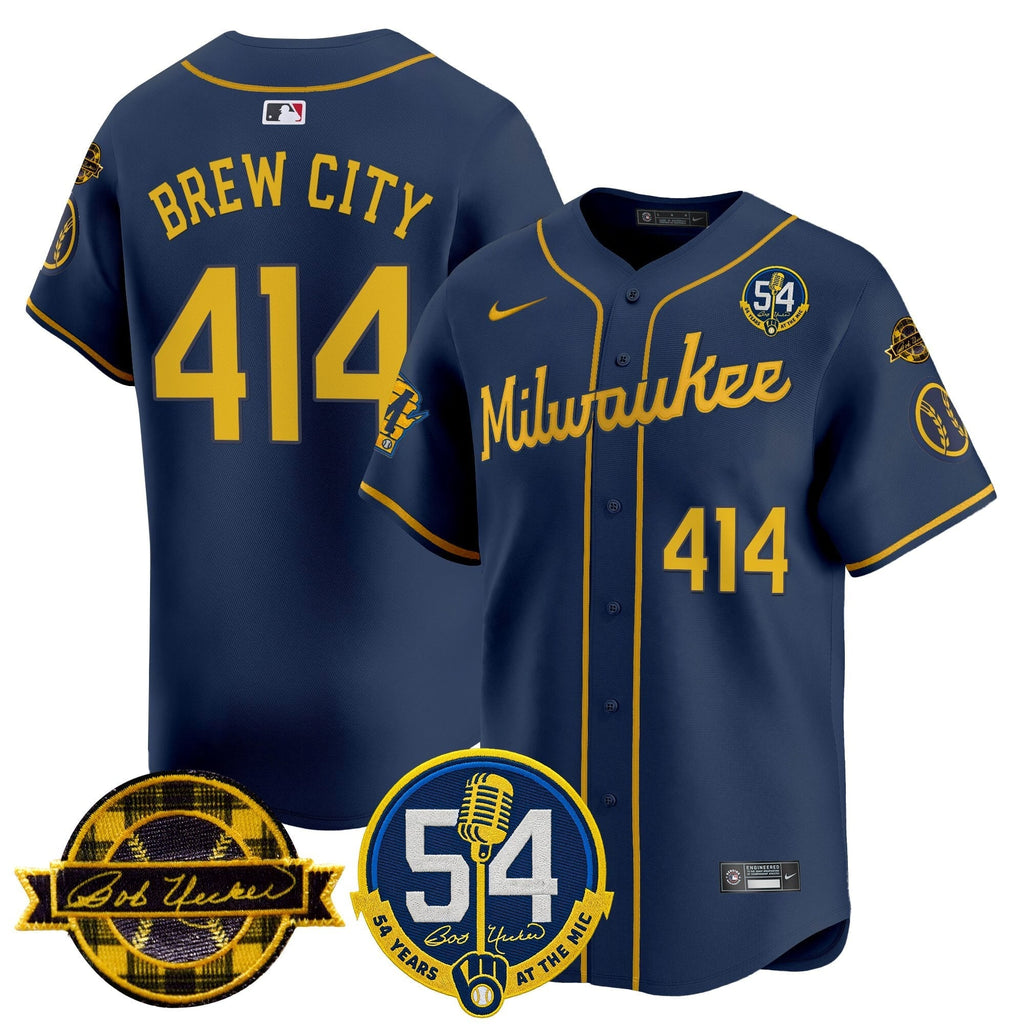 MIL 'Bob Uecker - 54 Seasons for Brewers' Vapor Premier Limited Jersey - Stitched
