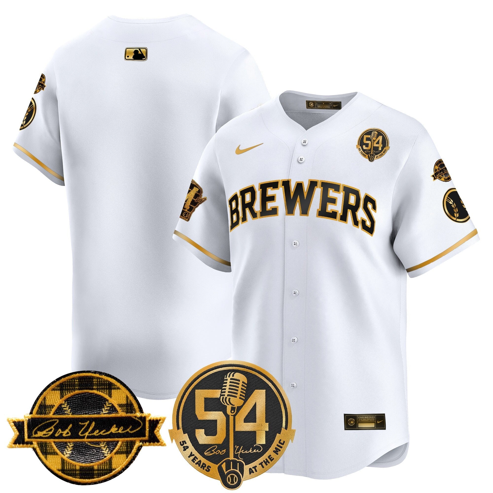 MIL 'Bob Uecker - 54 Seasons for Brewers' Vapor Premier Limited Jersey - Stitched