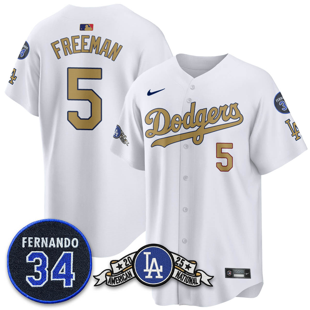 LAD 2025 National League Champions Jersey - All Stitched