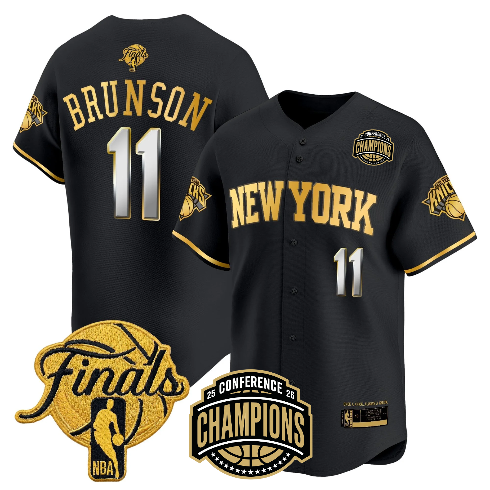 NYK 2026 Finals Vapor Baseball Gold Jersey - Stitched (Tiktok)