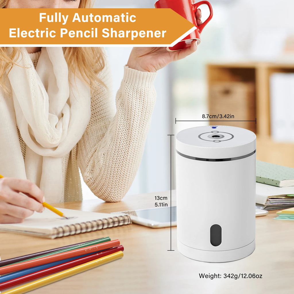 Fully Automatic Electric Pencil Sharpener for 6-8mm Pencil Sharpener   Home Office School Supplies Gift Student for Kids Adults