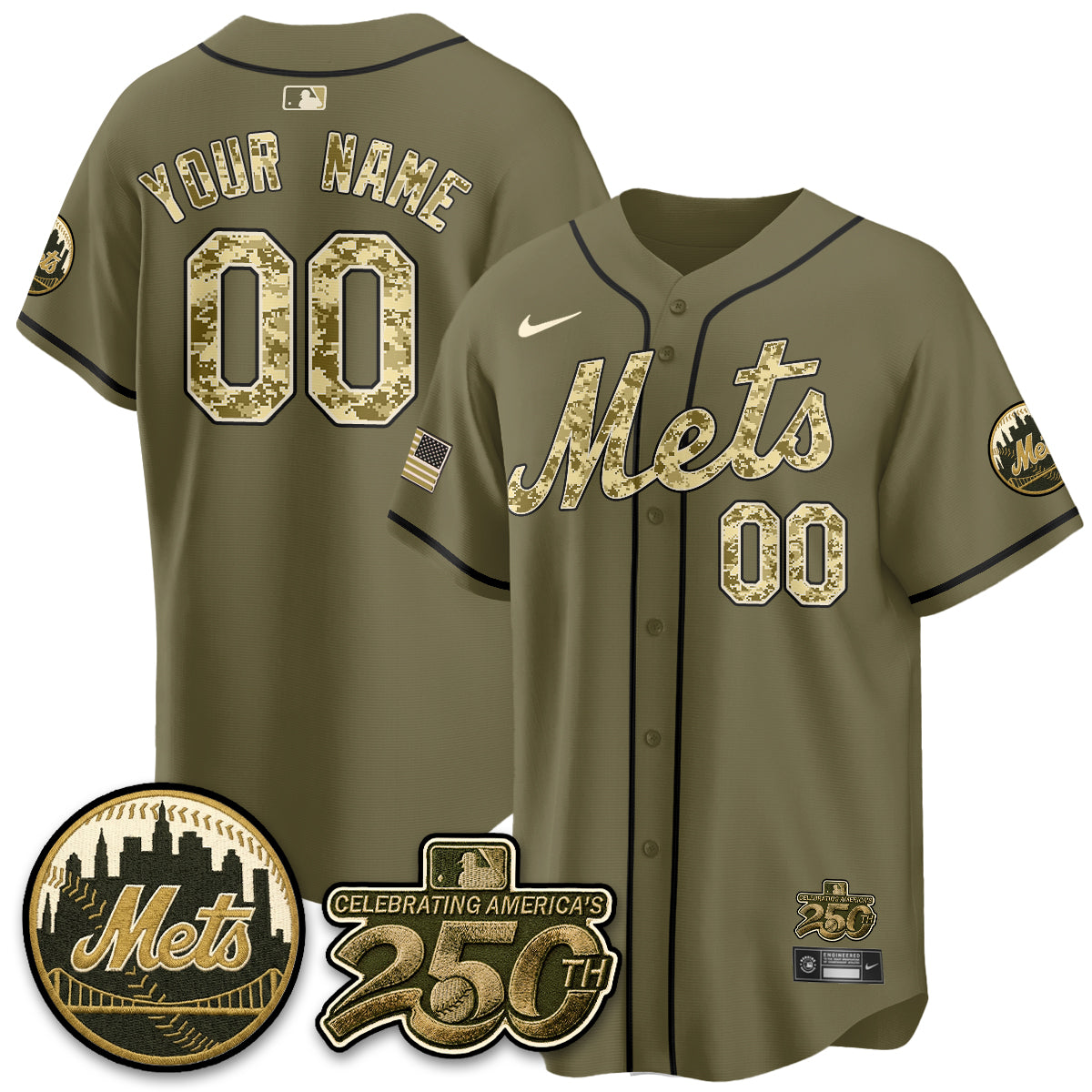 NYM Armed Forces Day Vapor Premier Limited Custom Jersey - Stitched V2