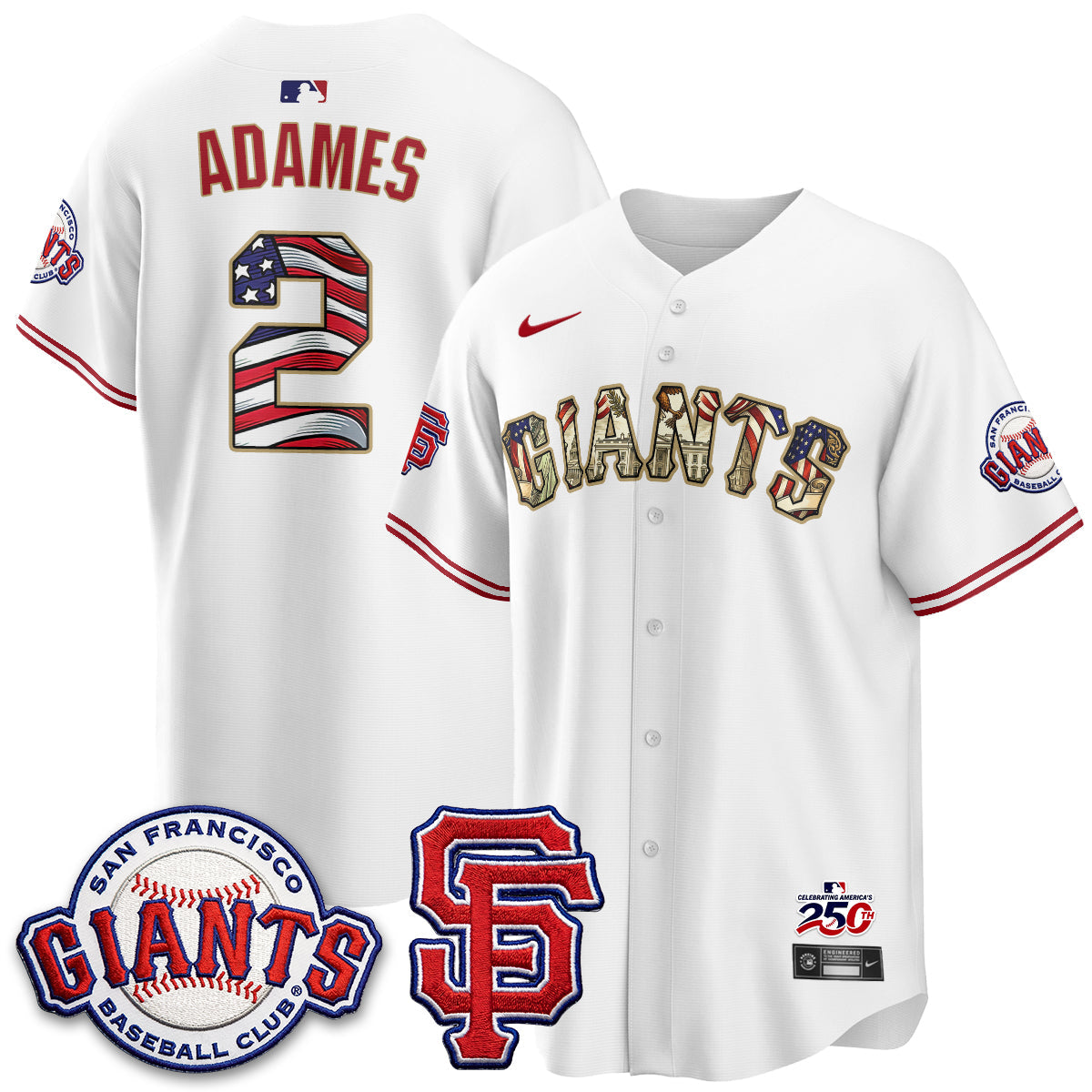San Francisco Giants2026 Independence Day USA Jersey - Stitched