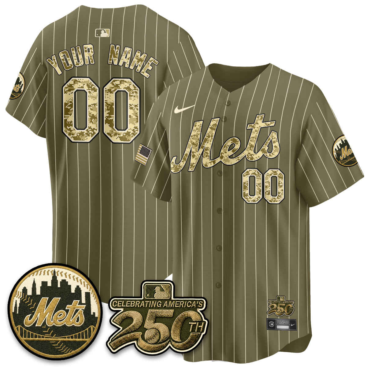 NYM Armed Forces Day Vapor Premier Limited Custom Jersey - Stitched V2