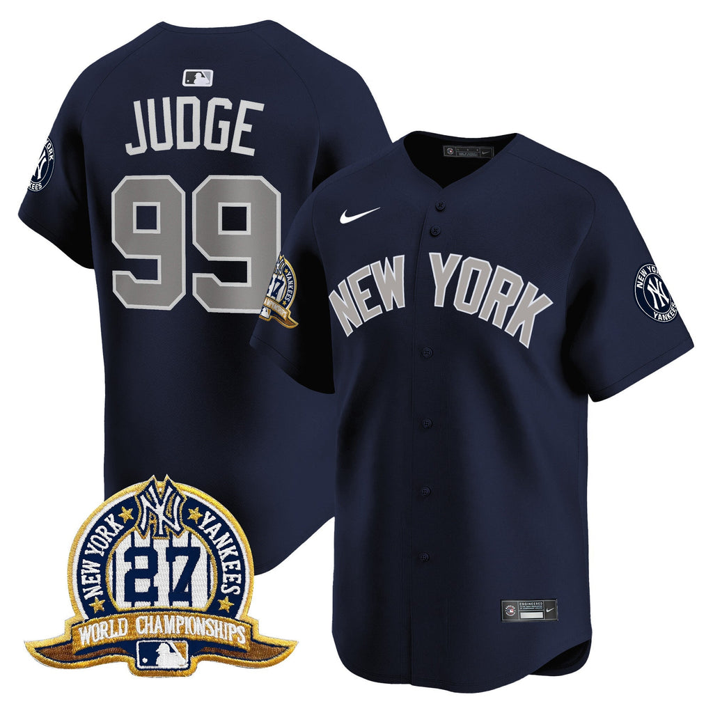 NYY 27 Time Champions Patch Vapor Premier Limited Jersey - Stitched